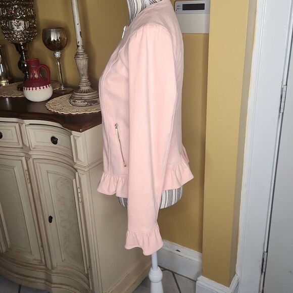 The limited collection peachy pink ruffle jacket women's size 2 - Picture 2 of 3